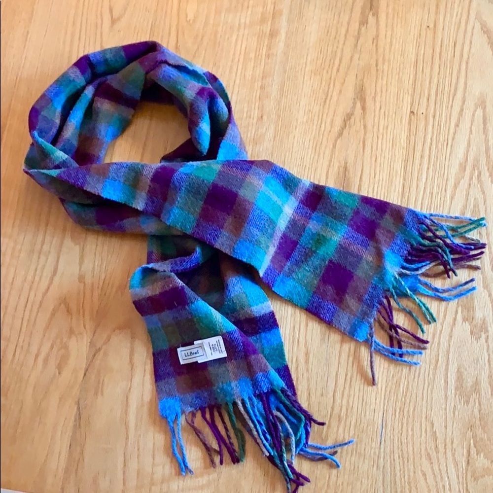 L.L. Bean Plaid Wool Scarf